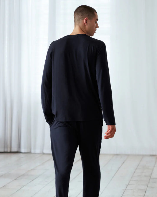 Ensemble Pyjama Long Pour Homme – à Ras Du Cou En Modal – Chelsea Peers – Navy